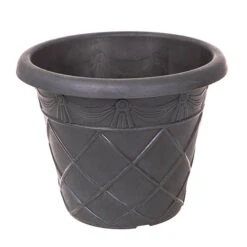 Aged Black Tuscany Roman Planter