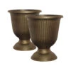 Pair Of Black Bronze Vertical Garden Urns 1 Pair Of Black Bronze Vertical Garden Urns -OWL Plant Shop 130290