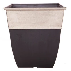 'Hendrix' Tall Square Planter 43cm Champagne Top