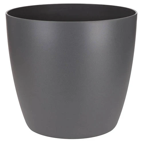 Anthracite Plastic Houseplant Pot Cover 18cm 3 Anthracite Plastic Houseplant Pot Cover 18cm
